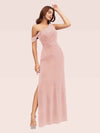 Sexy One Shoulder Side Slit Long Velvet Bridesmaid Dresses Online For Sale