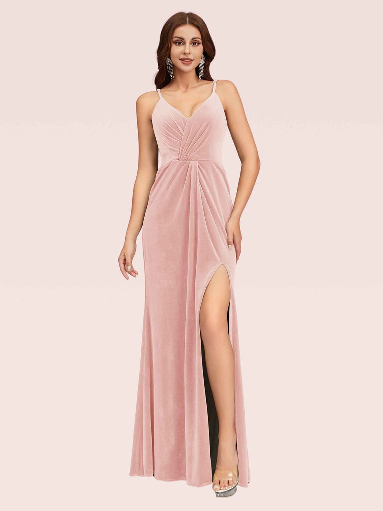 pink velvet spaghetti strap dress Pink velvet spaghetti strap dress