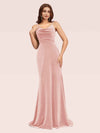 Modern Velvet Spaghetti Straps Long Mermaid Bridesmaid Dresses Online