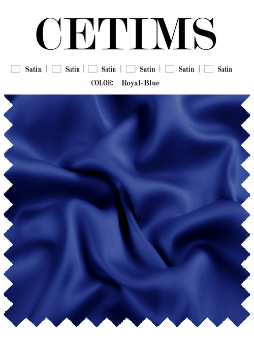 Soft Satin Fabric Swatch Royal-Blue