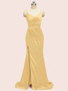 Elegant Spaghetti Straps Mermaid Long Soft Satin Bridesmaid Dresses Online