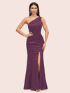 Sexy Mermaid One Shoulder Side Slit Soft Satin Bridesmaid Dresses Online