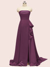 Elegant Strapless Long Soft Satin Bridesmaid Dresses Online