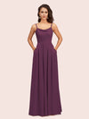 Simple Spaghetti Straps Long Soft Satin Bridesmaid Dresses