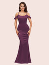 Elegant Cold Shoulder Mermaid Soft Satin Bridesmaid Dresses Online