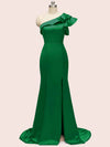 Elegant One Shoulder Mermaid Long Soft Satin Bridesmaid Dresses Online