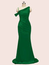 Sexy Mermaid Spaghetti Straps Long Soft Satin Bridesmaid Dresses With Slit