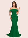Sexy Mermaid Off Shoulder Long Soft Satin Bridesmaid Dresses Online