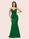 Sexy Backless Mermaid Spaghetti Straps Long Silky Satin Prom Dresses Online