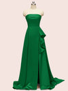 Elegant Strapless Long Soft Satin Formal Prom Dresses For Women