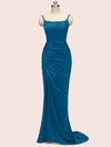 Sexy Backless Spaghetti Straps Long Soft Satin Mermaid Party Prom Dresses Online