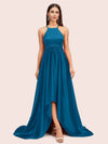 Unique High Low Halter Satin Party Dresses For Women Online