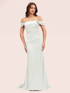 Sexy Mermaid Off Shoulder Long Silky Satin Bridesmaid Dresses Online