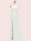 Sexy Mermaid One Shoulder Long Side Slit Soft Satin Bridesmaid Dresses Online
