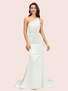 Sexy Backless One Shoulder Mermaid Soft Satin Party Prom Dresses Online