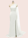 Elegant One Shoulder Unique Long Soft Satin Mermaid Bridesmaid Dresses Online