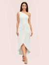 Elegant One Shoulder Mermaid Satin Short Bridesmaid Dresses Online