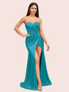 Sexy Mermaid Sweetheart Side Slit Soft Satin Bridesmaid Dresses Online For Sale