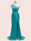 Sexy Side Slit Mermaid One Shoulder Long Soft Satin Bridesmaid Dresses Online