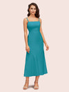 Elegant Ankle Length Spaghetti Straps Short Soft Satin Bridesmaid Dresses
