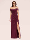 Sexy Off Shoulder Side Slit Stretchy Jersey Long Mermaid Bridesmaid Dresses Online