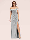 Sexy Off Shoulder Side Slit Stretchy Jersey Long Mermaid Bridesmaid Dresses Online