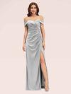 Sexy Off Shoulder Side Slit Stretchy Jersey Long Mermaid Evening Prom Dresses Online