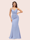Sexy Mermaid Spaghetti Straps Long Soft Satin Bridesmaid Dresses Online For Sale