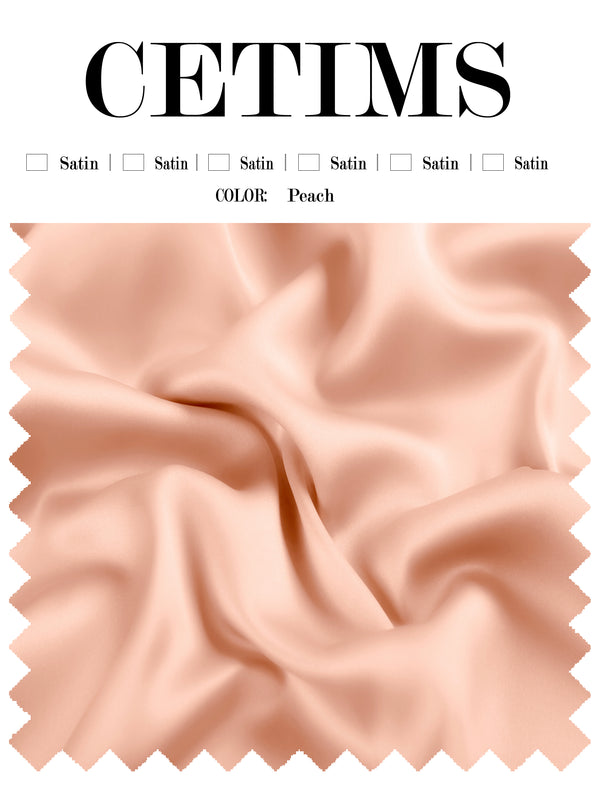 Soft Satin Fabric Swatch Peach