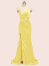 Elegant Spaghetti Straps Mermaid Long Soft Satin Bridesmaid Dresses Online