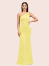 Sexy Mermaid One Shoulder Silky Satin Long Graduation Prom Dresses Online