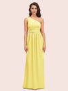 Elegant One Shoulder A-Line Long Soft Satin Bridesmaid Dresses Online
