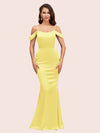 Sexy Cold Shoulder Mermaid Soft Satin Formal Prom Dresses Online