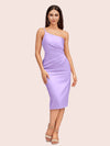 Sexy One Shoulder Silky Satin Short Midi Party Prom Dresses Online