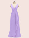 Elegant V-neck Unique Long Soft Satin Formal Prom Dresses 2023 Online