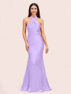 Sexy Backless Halter Long Mermaid Satin Graduation Prom Dresses Online