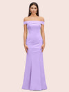 Sexy Off Shoulder Sleeveless Mermaid Long Soft Satin Bridesmaid Dresses