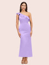 Elegant Mermaid One Shoulder Short Soft Satin Bridesmaid Dresses Online