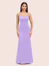 Sexy Mermaid Spaghetti Straps Long Soft Satin Evening Prom Dresses Online