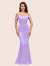 Sexy Cold Shoulder Mermaid Soft Satin Formal Prom Dresses Online