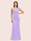 Sexy Mermaid One Shoulder Soft Satin Long Bridesmaid Dresses Online