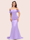 Sexy Mermaid Cold Shoulder Floor Length Long Soft Satin Bridesmaid Dresses Online