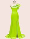 Elegant One Shoulder Mermaid Long Soft Satin Bridesmaid Dresses Online