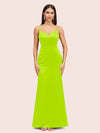 Sexy Mermaid Spaghetti Straps Long Soft Satin Evening Prom Dresses Online