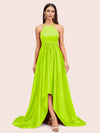 Sexy High Low Halter Satin Bridesmaid Dresses Online