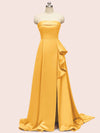 Elegant Strapless Long Soft Satin Bridesmaid Dresses Online