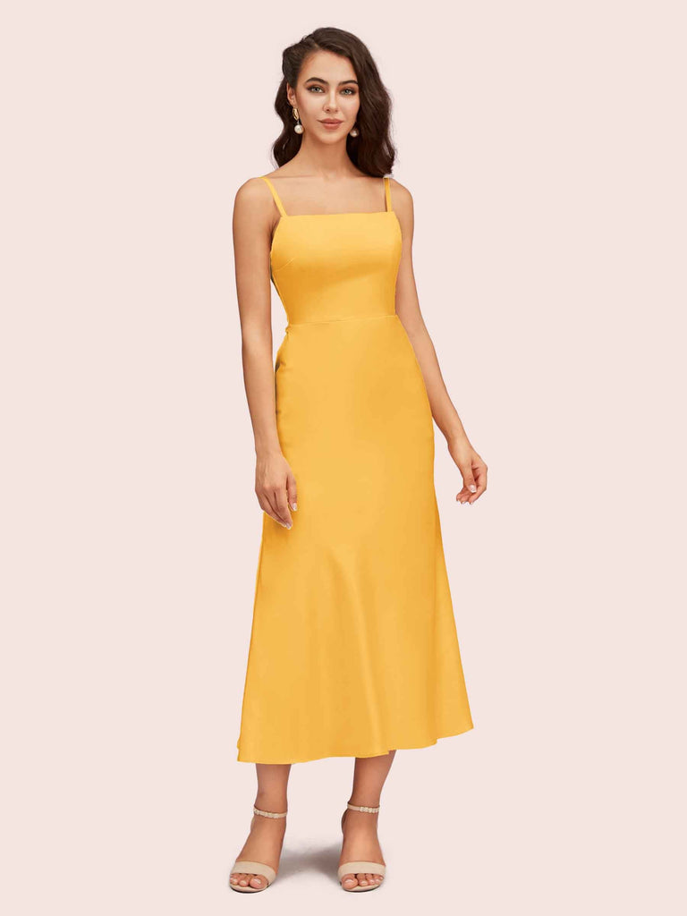elegant ankle length dresses A-Line Ankle Length Satin Elegant Mother of Bride Dresses COCOMELODY CM0366CR