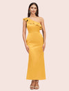 Elegant Mermaid One Shoulder Short Soft Satin Midi Party Prom Dresses Online