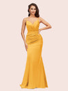 Sexy Mermaid Spaghetti Straps Long Soft Satin Bridesmaid Dresses Online For Sale