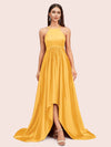 Unique High Low Halter Satin Party Dresses For Women Online
